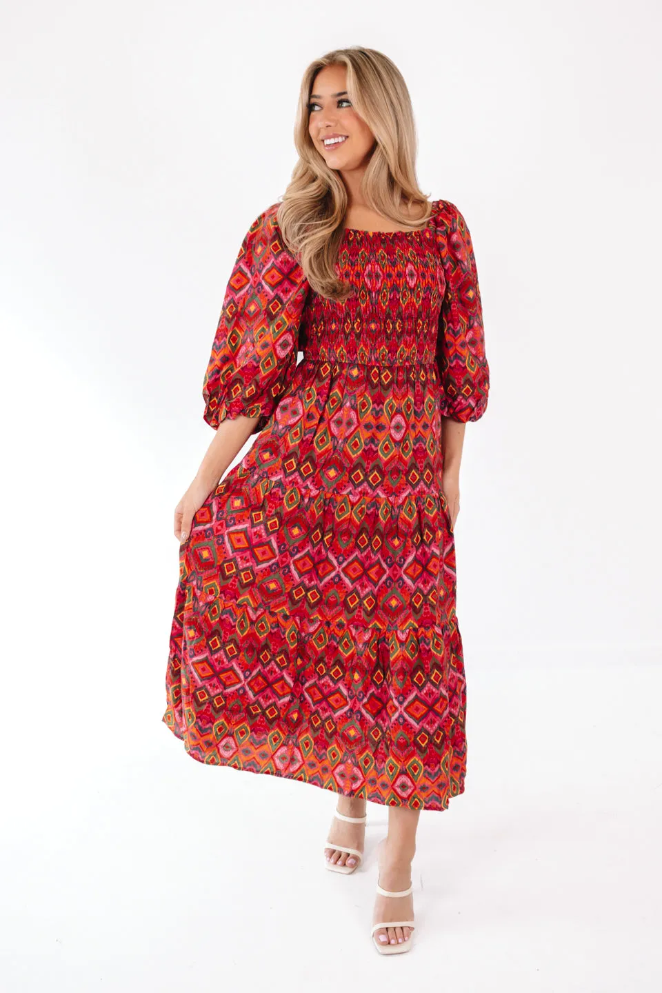 Playful Patterns Maxi Dress - Watermelon