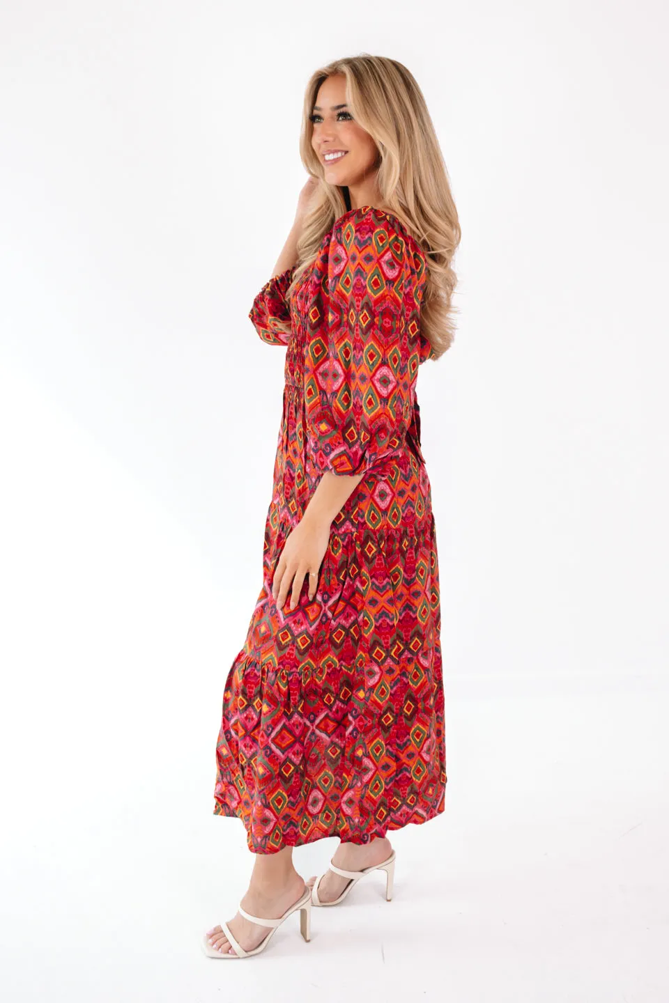 Playful Patterns Maxi Dress - Watermelon