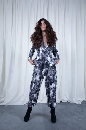 Printed High-rise Pants