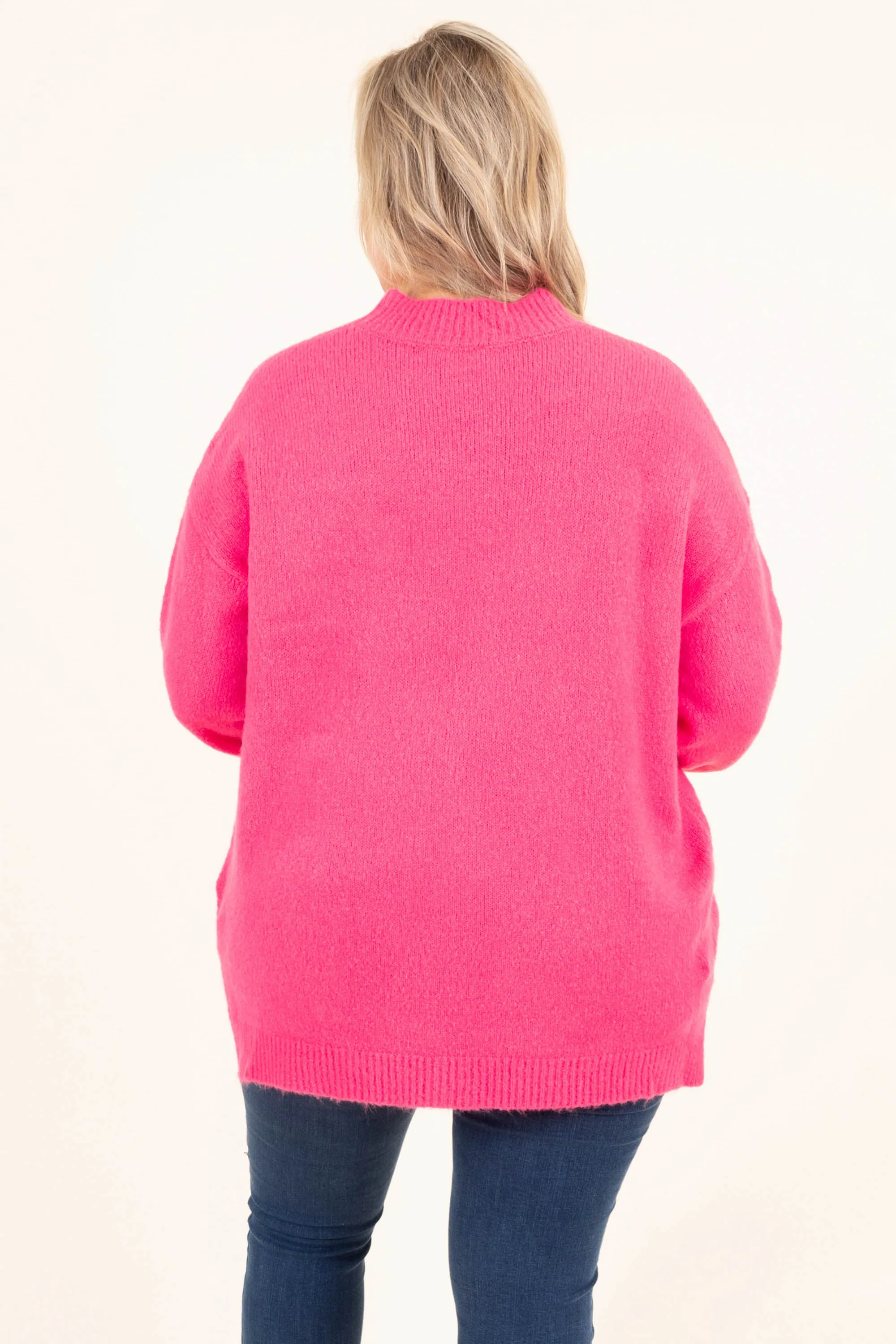 Reliable Love Sweater, Hot Pink