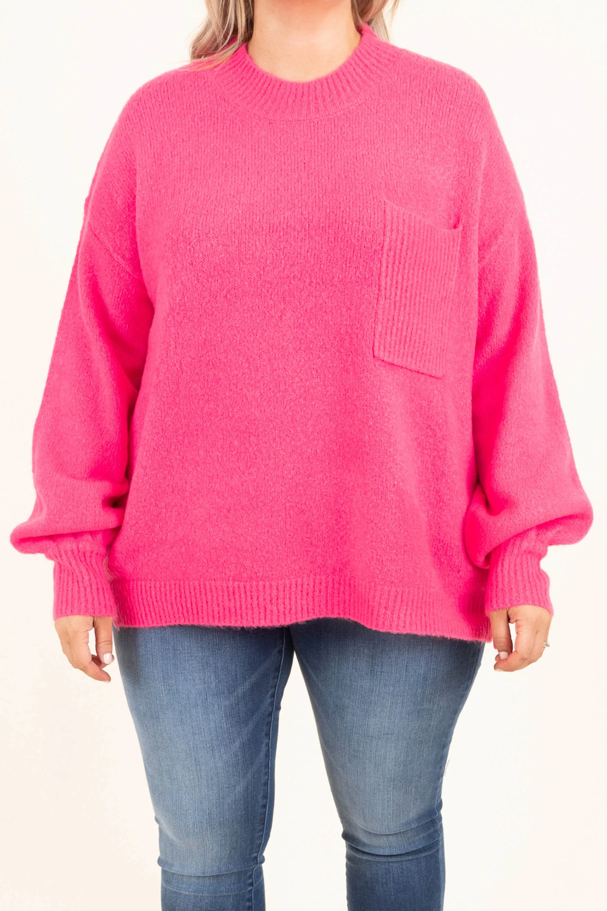 Reliable Love Sweater, Hot Pink