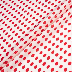 Rich Red Spotted White Pure Linen