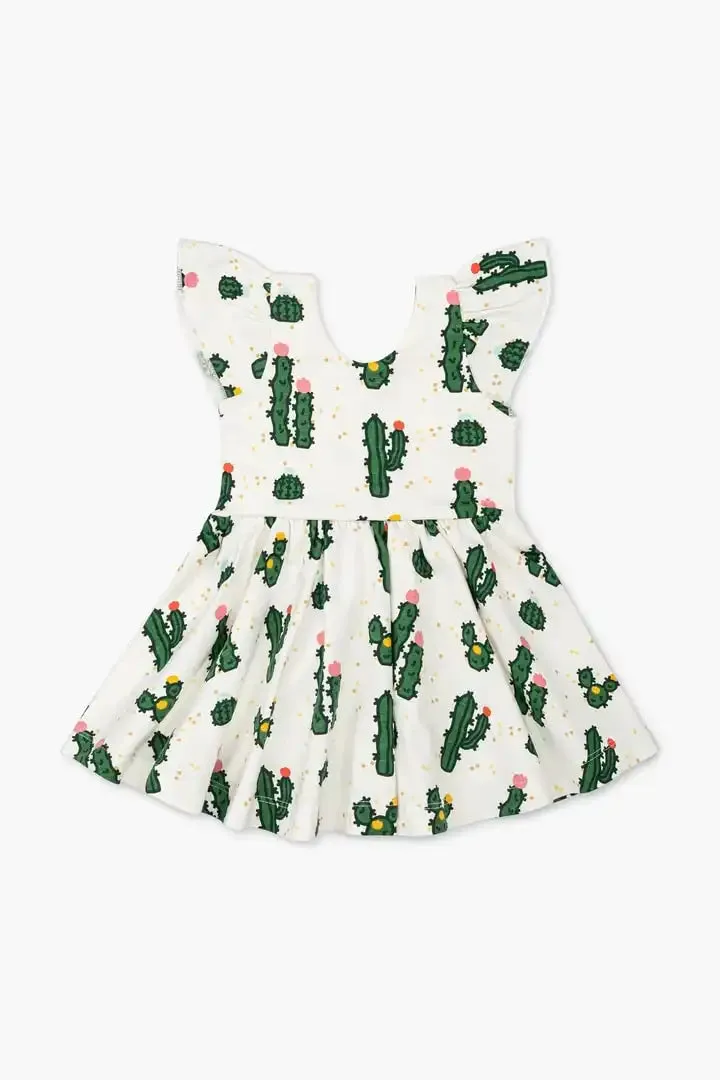 SALE - Short Sleeve Let's Dance Dress_Cactus Flowers