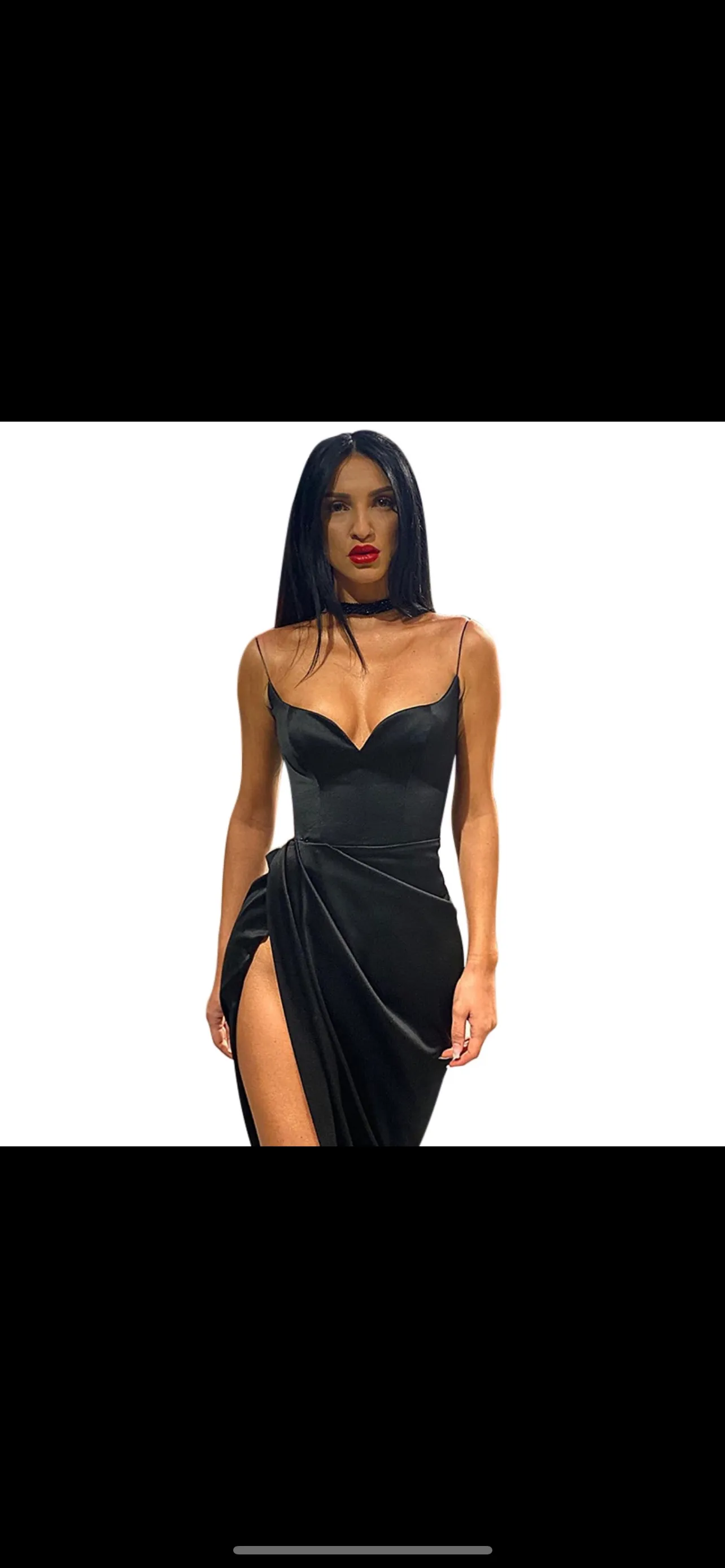 Satin Sexy High Slit Slim Dress