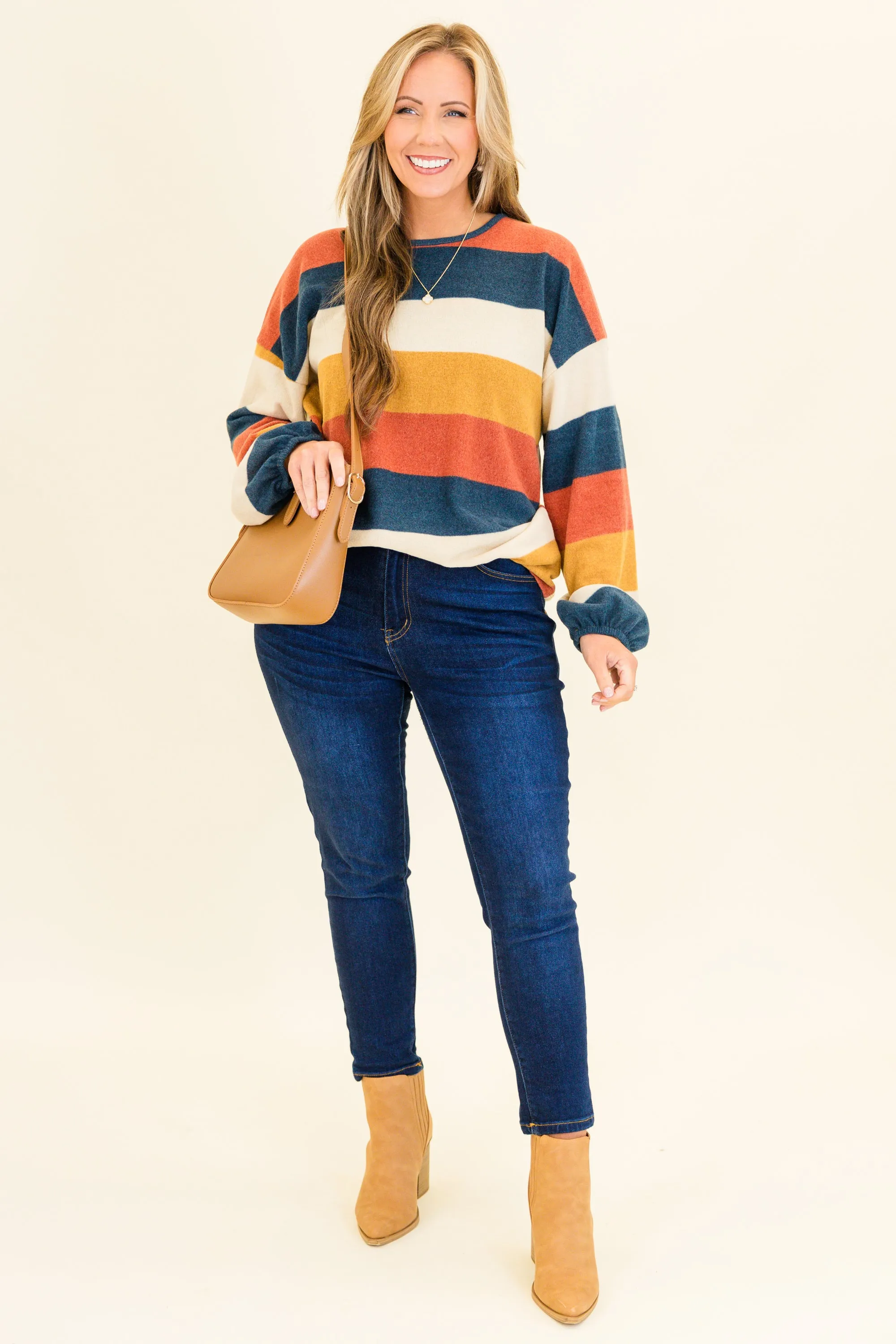 Sherbert Pop Sweater, Mustard-Rust