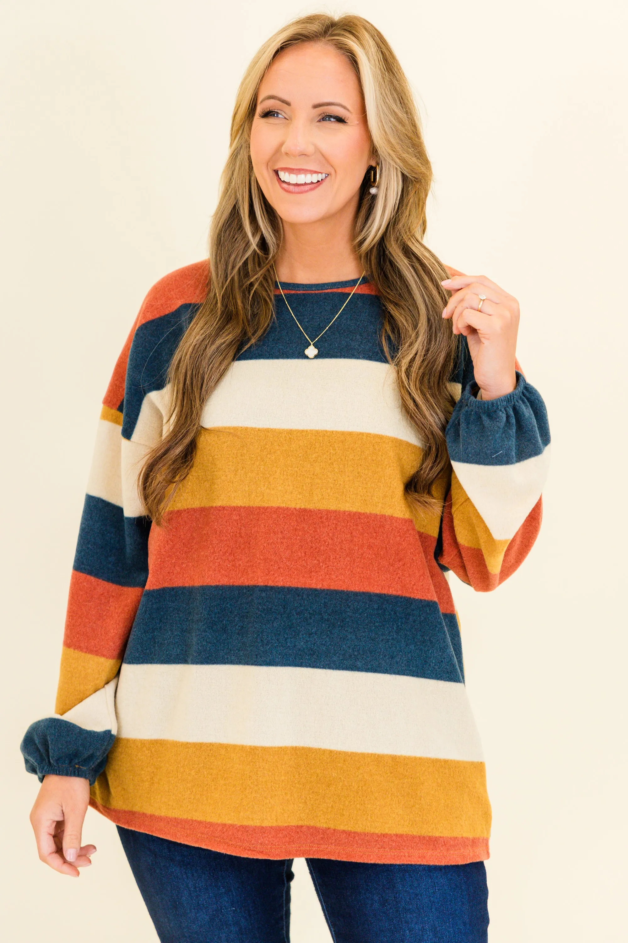 Sherbert Pop Sweater, Mustard-Rust