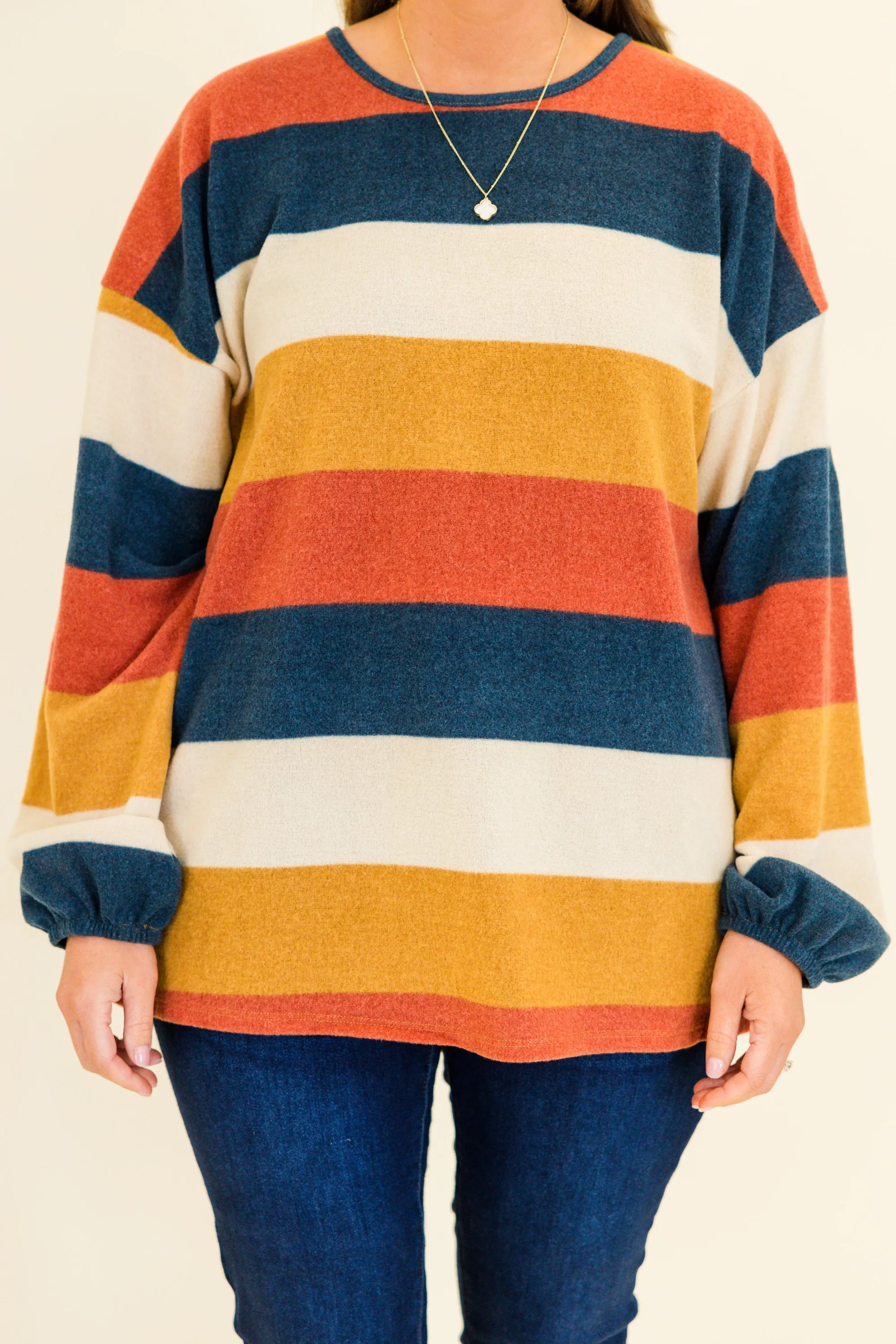 Sherbert Pop Sweater, Mustard-Rust