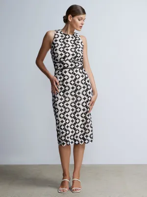 Sleeveless Lattice Waist Midi Dress