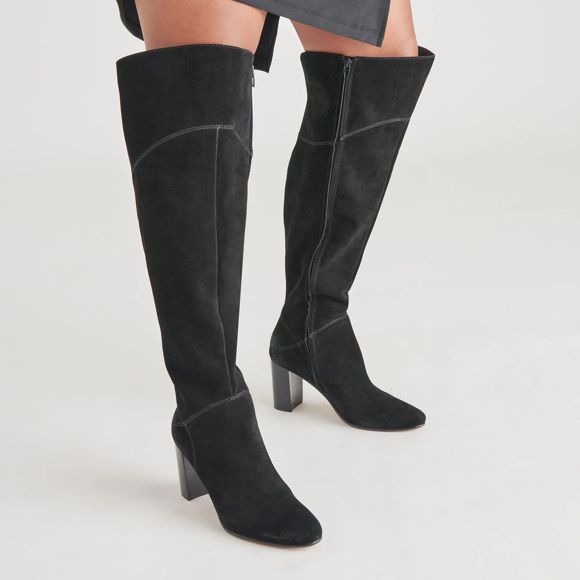 SURY WIDE CALF BOOTS ONYX SUEDE