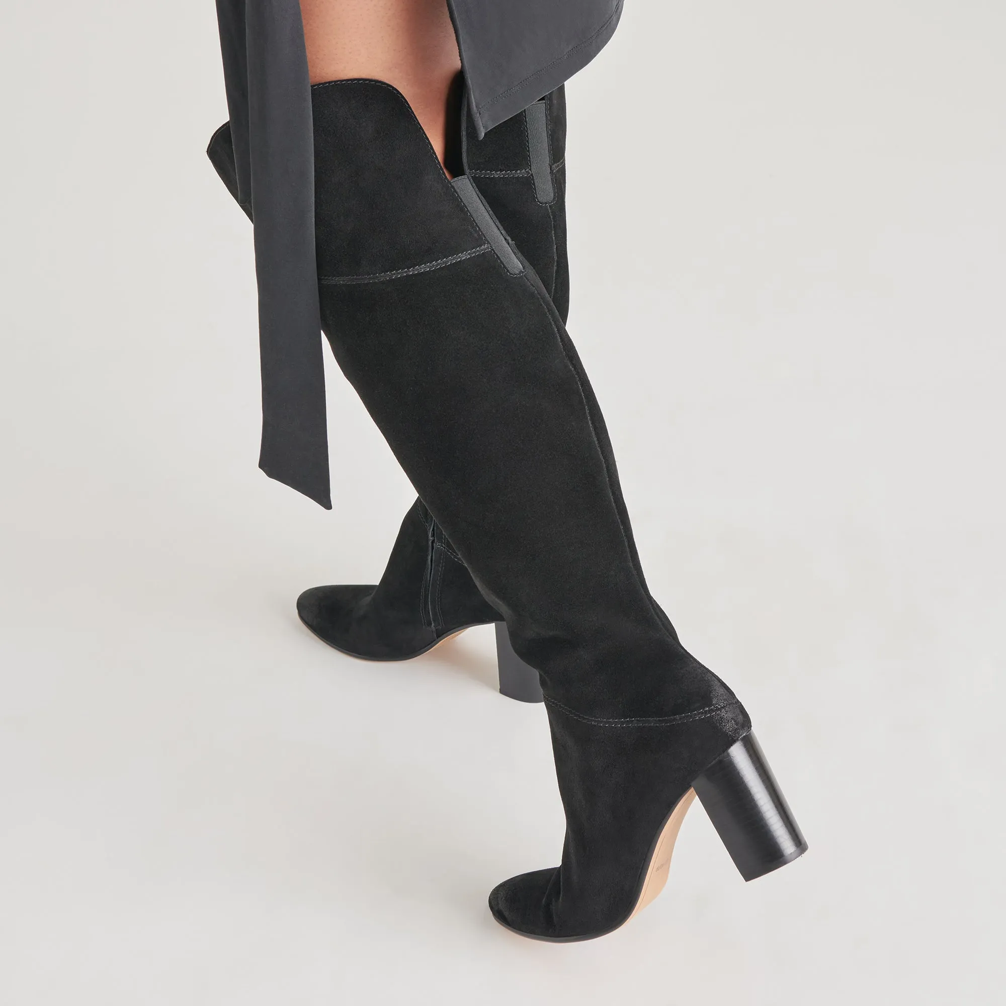 SURY WIDE CALF BOOTS ONYX SUEDE