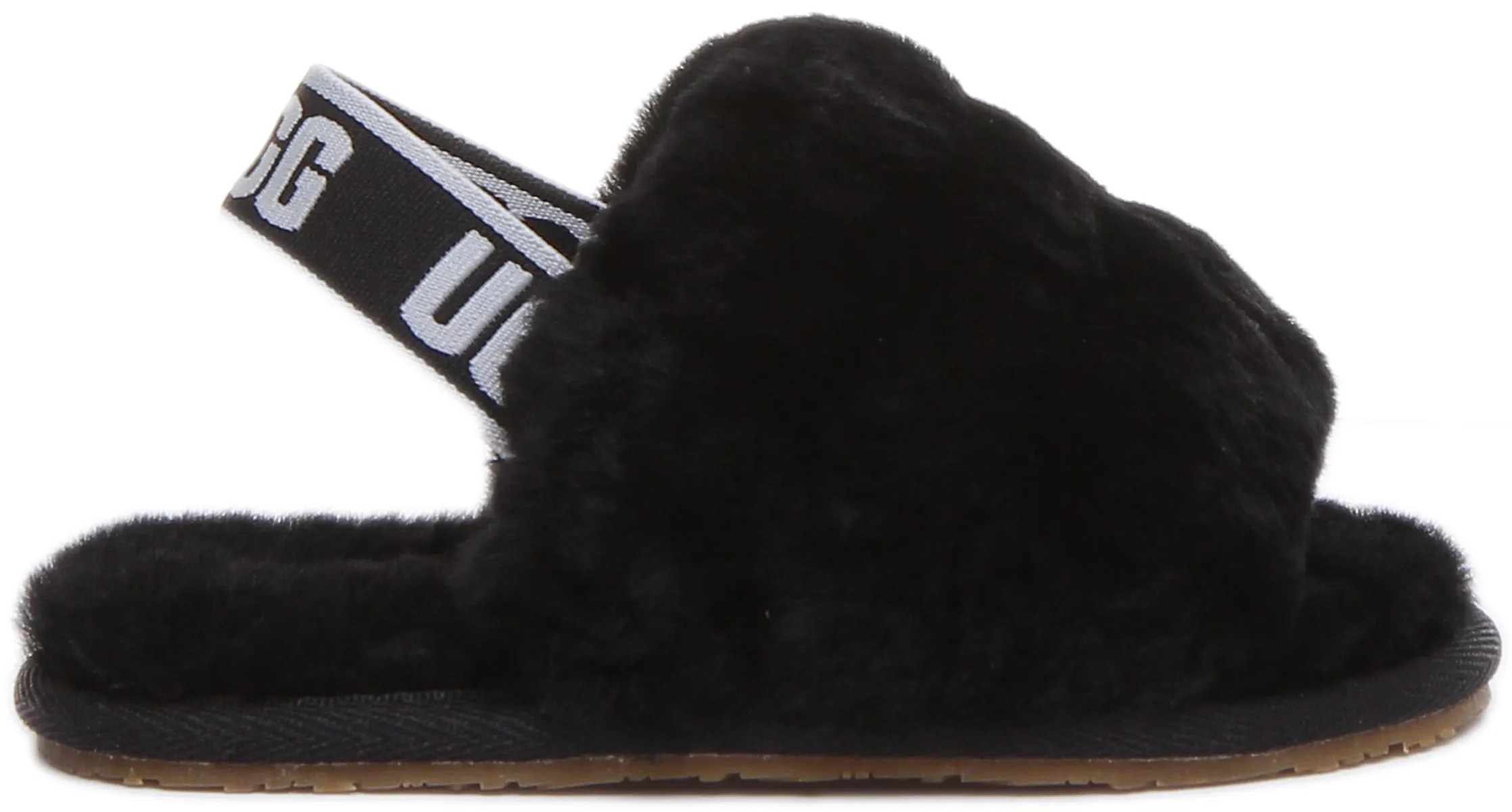 Ugg Australia Fluff Yeah Slides In Black For Infants