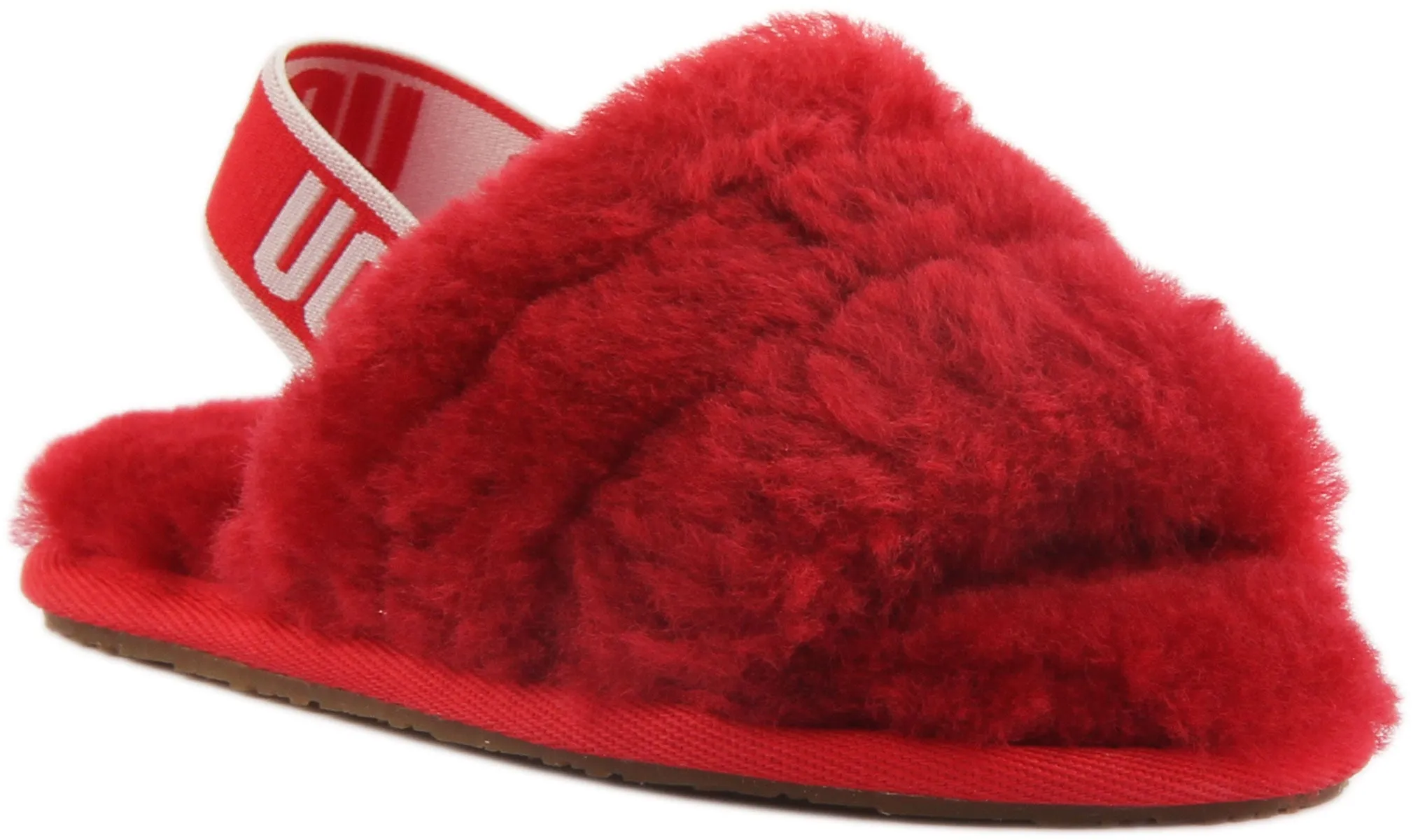 Ugg Australia Fluff Yeah Slippers In Red For Infants