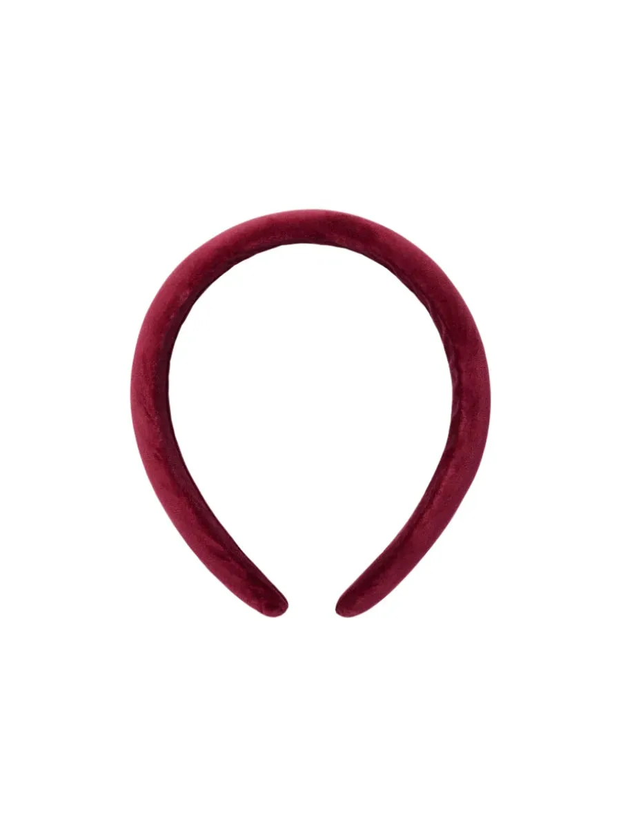 velvet wide headband burgundy