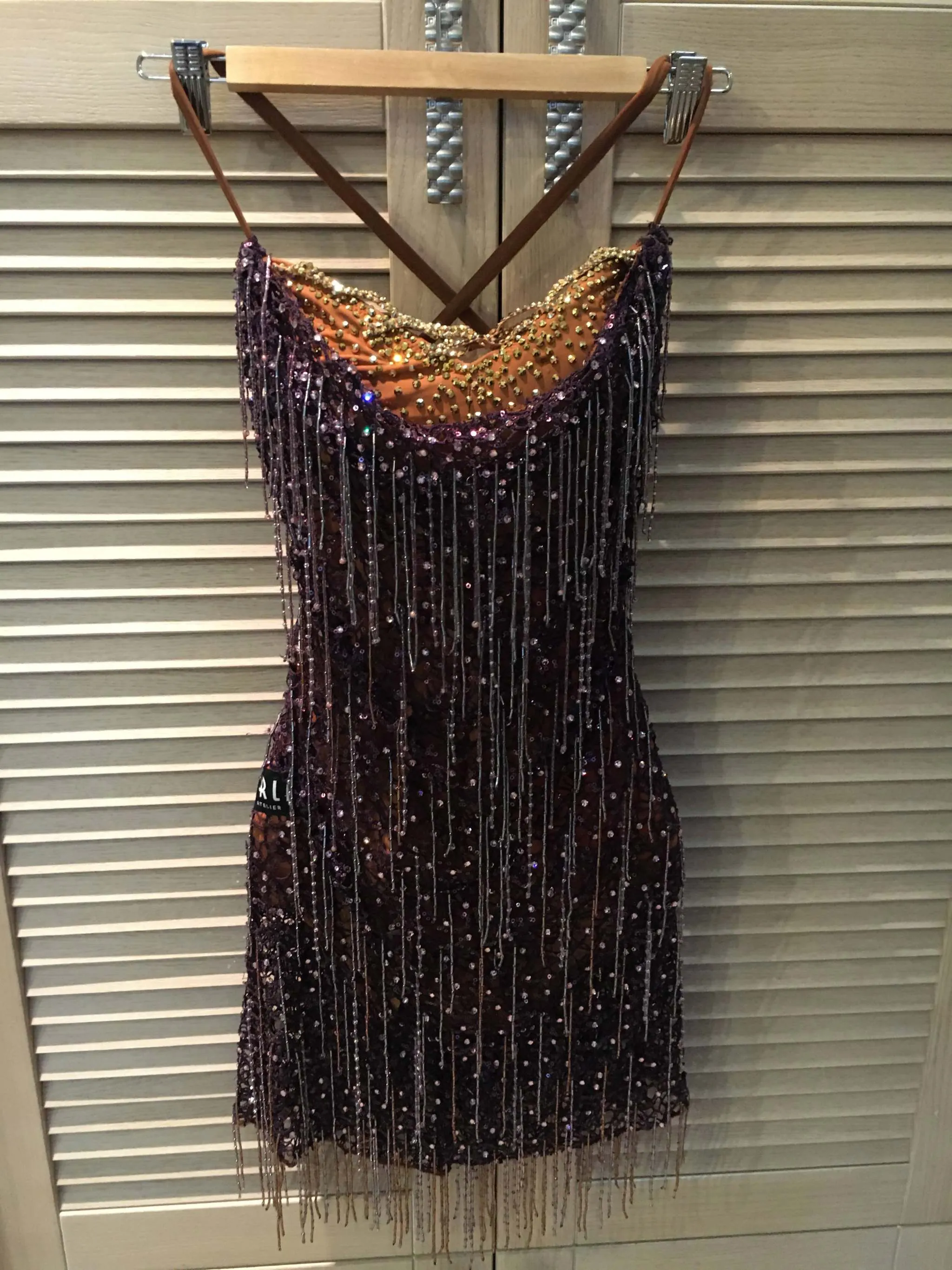 Violet Latin Dress Full of Fringe